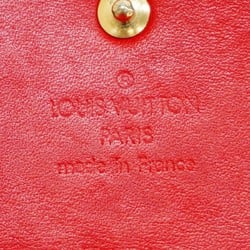 Louis Vuitton Tri-fold Long Wallet Vernis Porte Tresor International M91165 Rouge Ladies