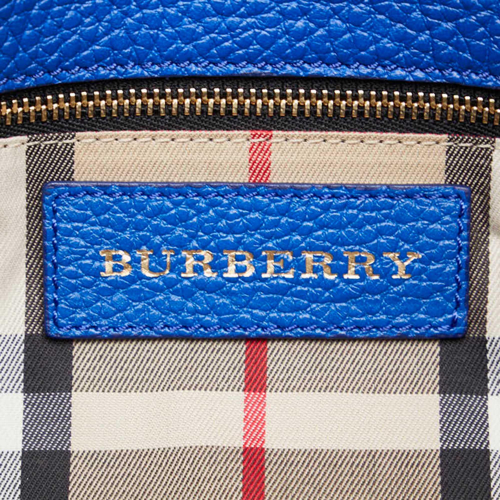 Burberry Nova Check Bag Handbag Blue Leather Women's BURBERRY