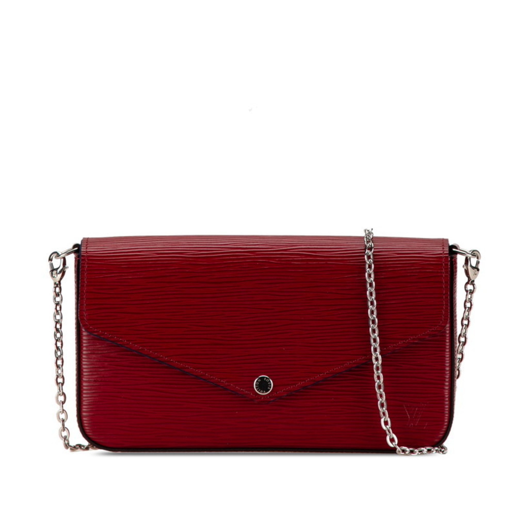 Louis Vuitton Epi Pochette Felicie Chain Shoulder Bag M68629 Fuchsia Wine Red Leather Women's LOUIS VUITTON