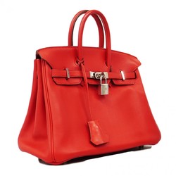 Hermes handbag Birkin 25 Swift Vermilion M engraved ladies