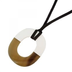 Hermes Necklace Buffalo Horn White Brown Men Women