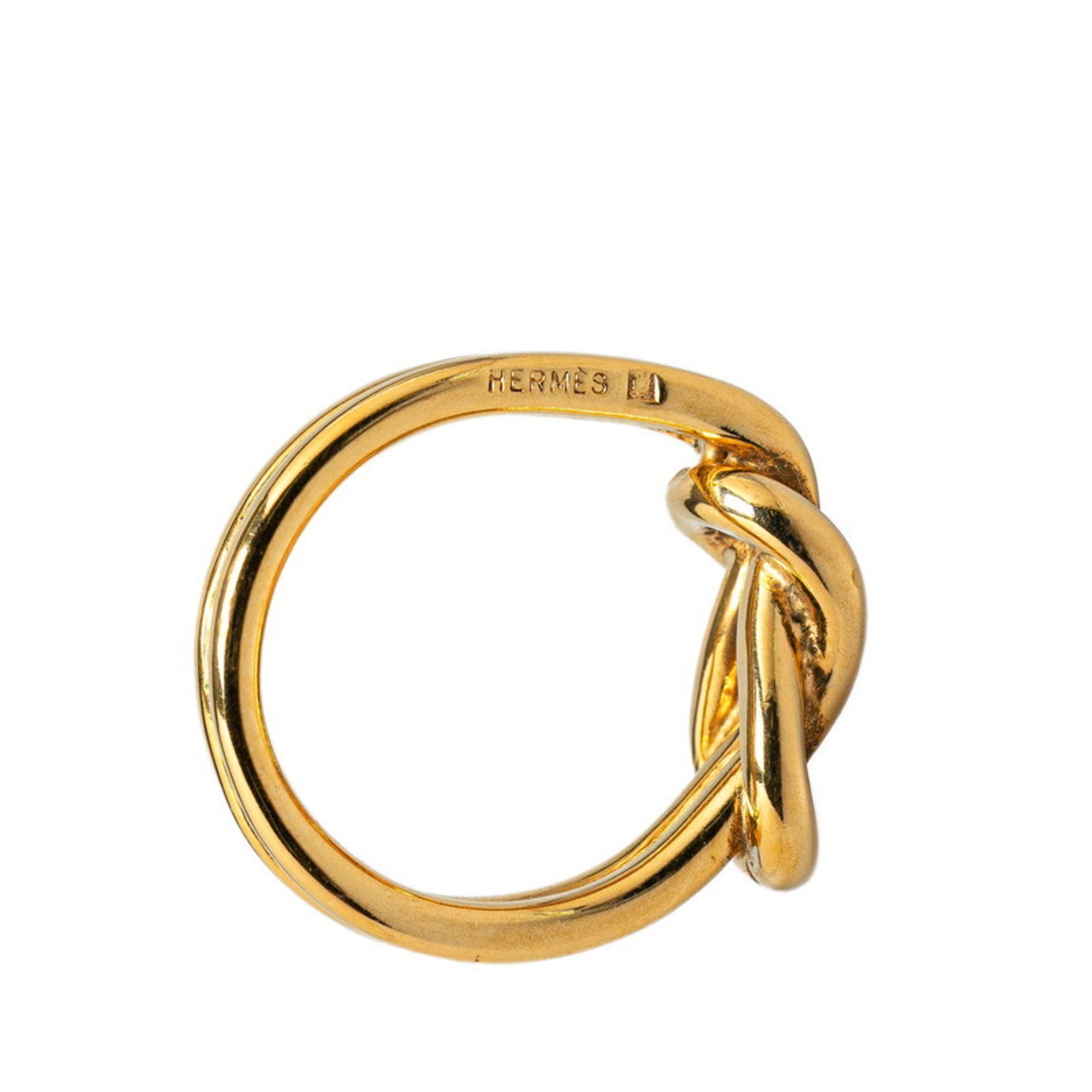 Hermes Atame Scarf Ring Gold Plated Women's HERMES