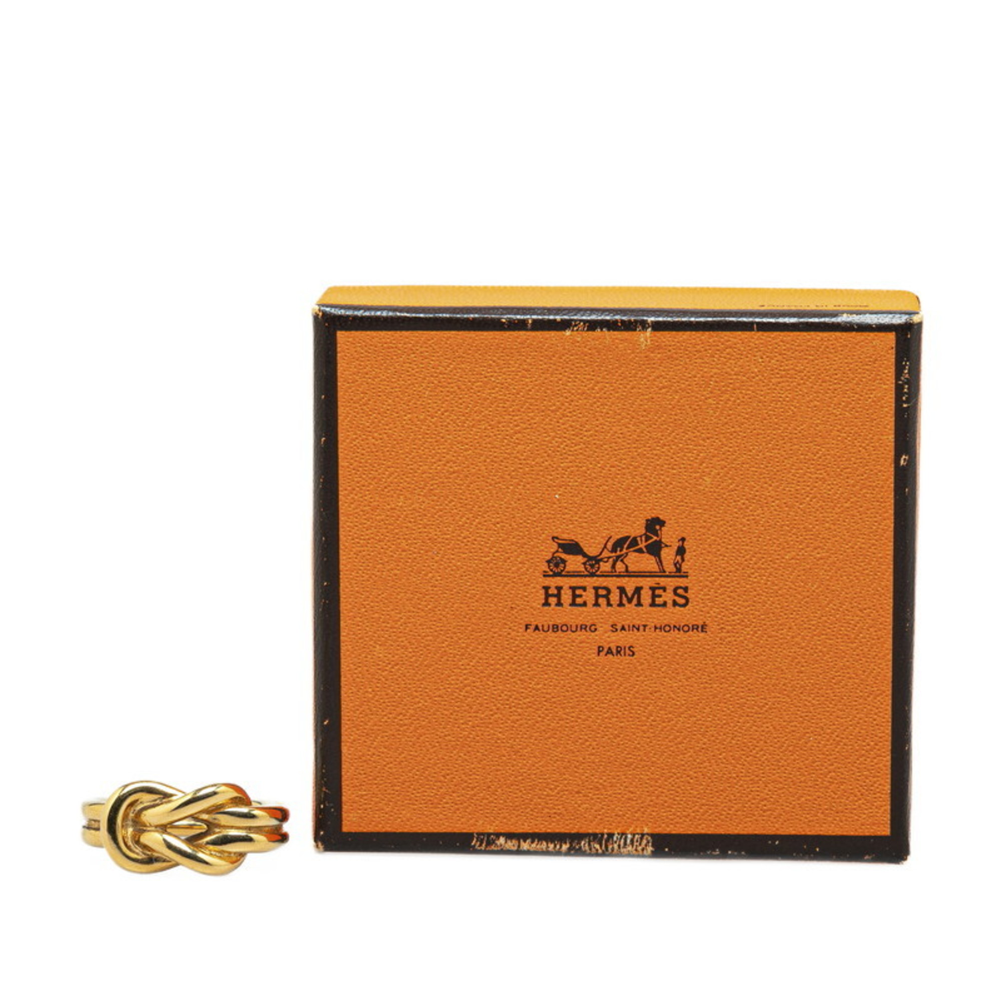 Hermes Atame Scarf Ring Gold Plated Women's HERMES