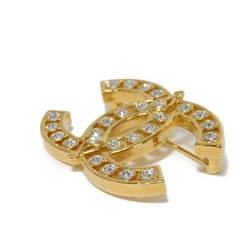 CHANEL Brooch Crystal Coco Mark Strass Rhinestone GP Gold L23A CC Clear Women's