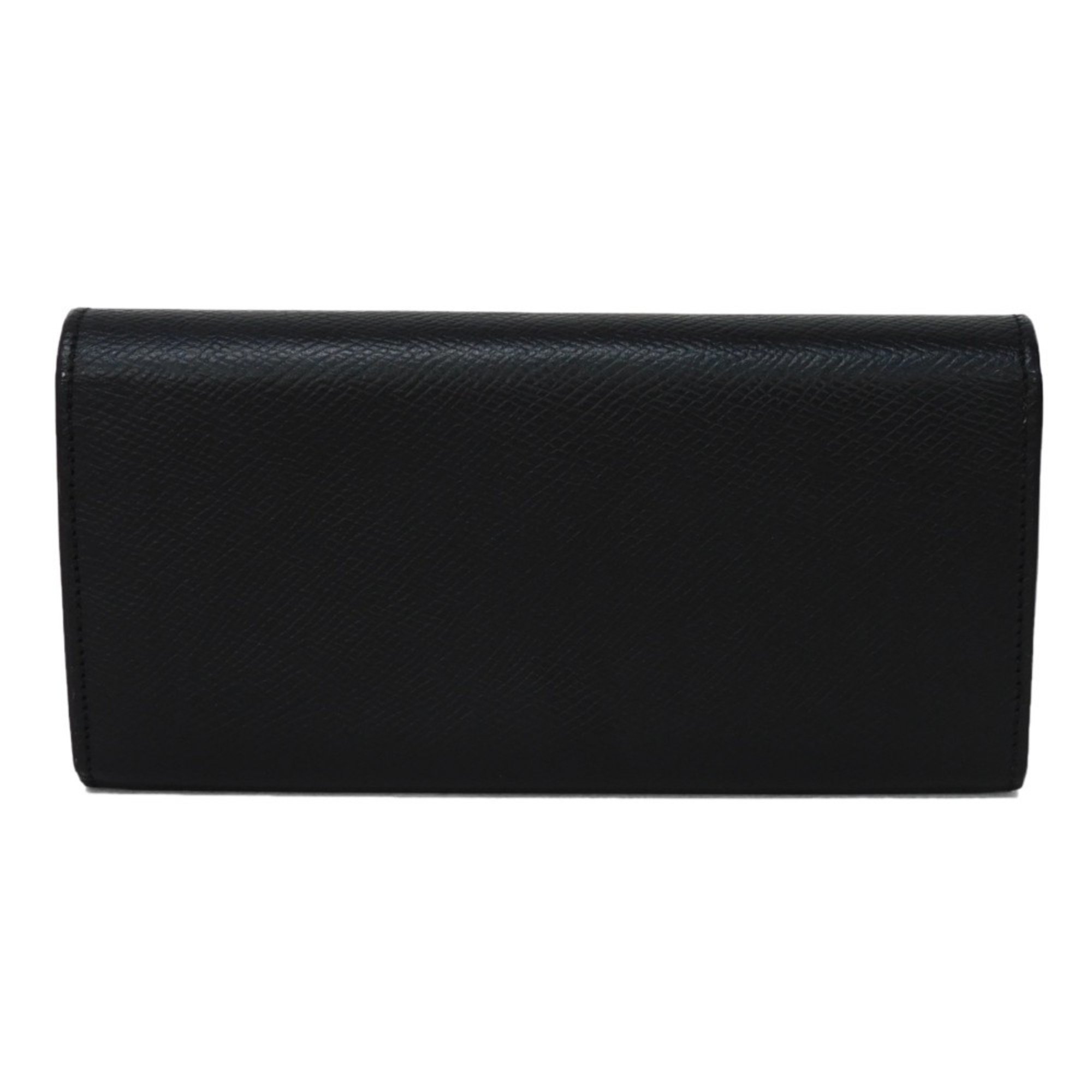 CELINE Long Wallet Large Flap Gold Foil Stamped Calf Leather Bi-Fold New Black 10B563BEL.38NO Men's Women's Bill Compartment