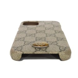 GUCCI Ophidia iPhone 13 Case Double G Lacquer Oval Beige Ebony GG Supreme 701330 K5I0S 9742 for Men and Women