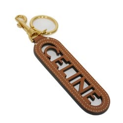 CELINE Key Holder Punching Ring Charm Current Brown Gold Smooth Calfskin Tan 49I733DSD.04LU Men's Women's