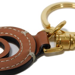 CELINE Key Holder Punching Ring Charm Current Brown Gold Smooth Calfskin Tan 49I733DSD.04LU Men's Women's