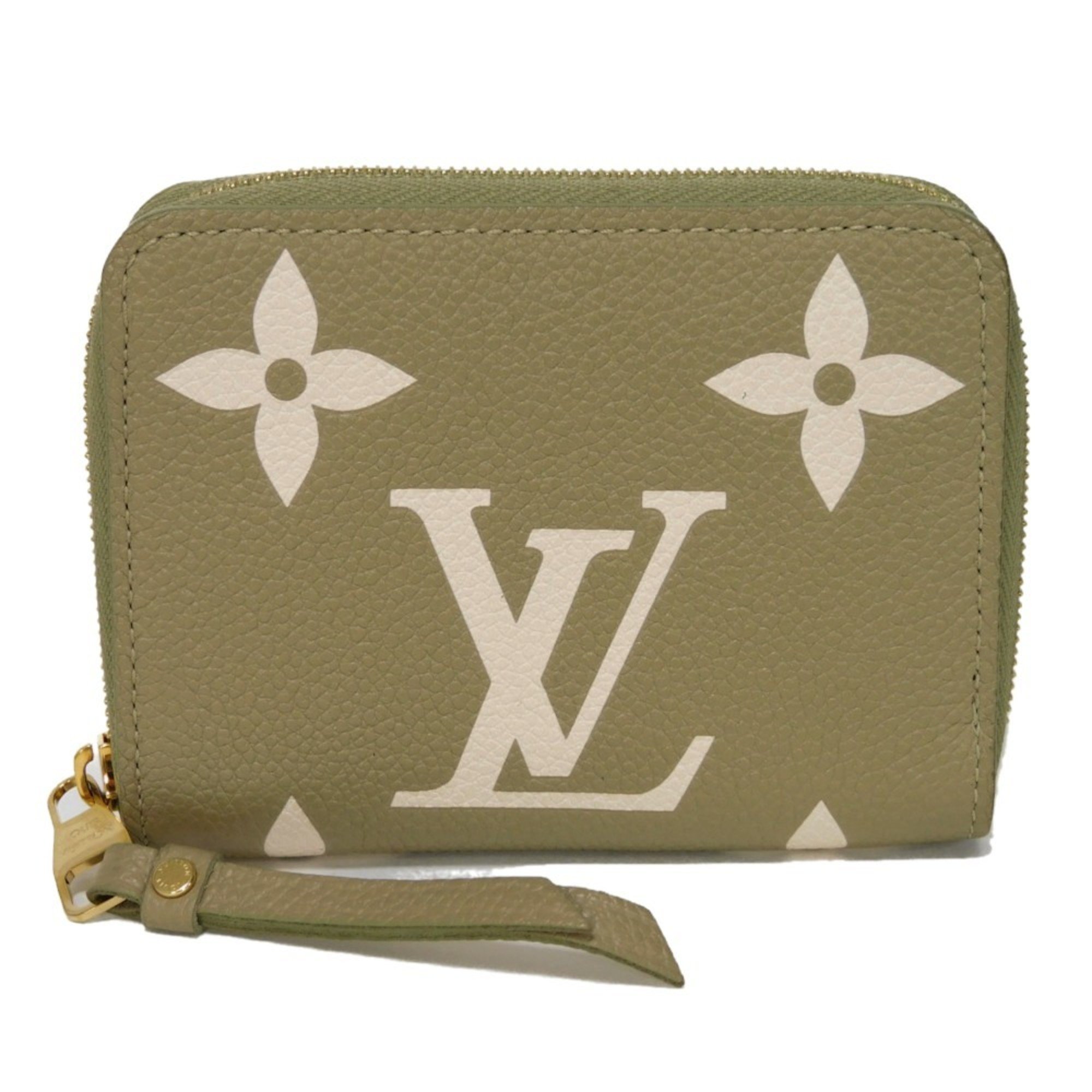 Louis Vuitton LOUIS VUITTON Coin Case Zippy Purse Khaki Crème Round RFID Monogram Empreinte M82448 Men's Women's