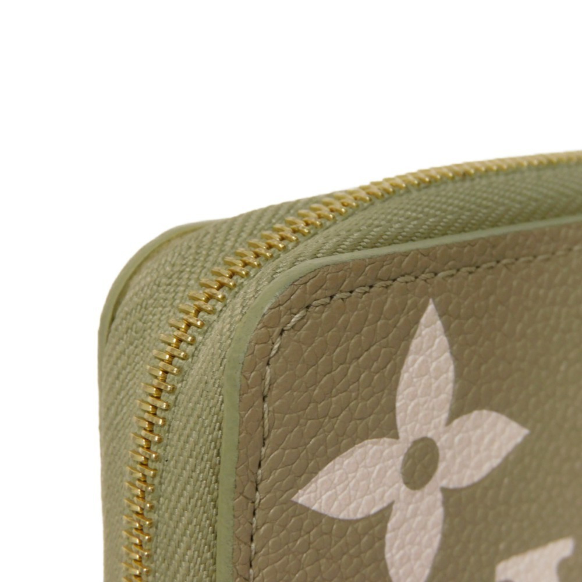 Louis Vuitton LOUIS VUITTON Coin Case Zippy Purse Khaki Crème Round RFID Monogram Empreinte M82448 Men's Women's