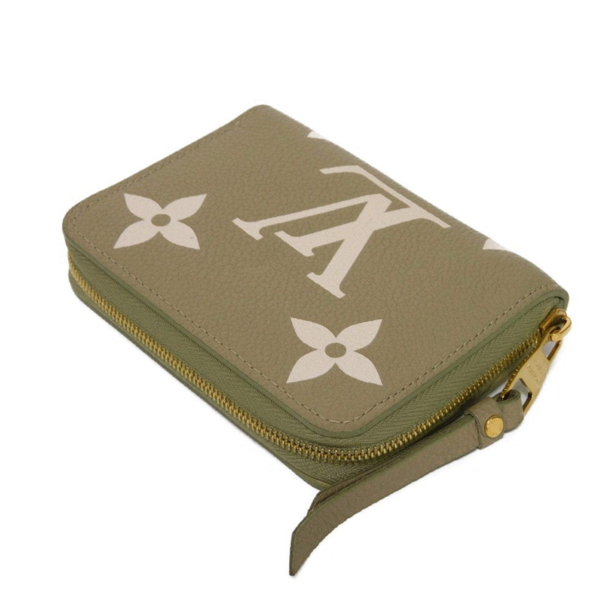 Louis Vuitton LOUIS VUITTON Coin Case Zippy Purse Khaki Crème Round RFID Monogram Empreinte M82448 Men's Women's