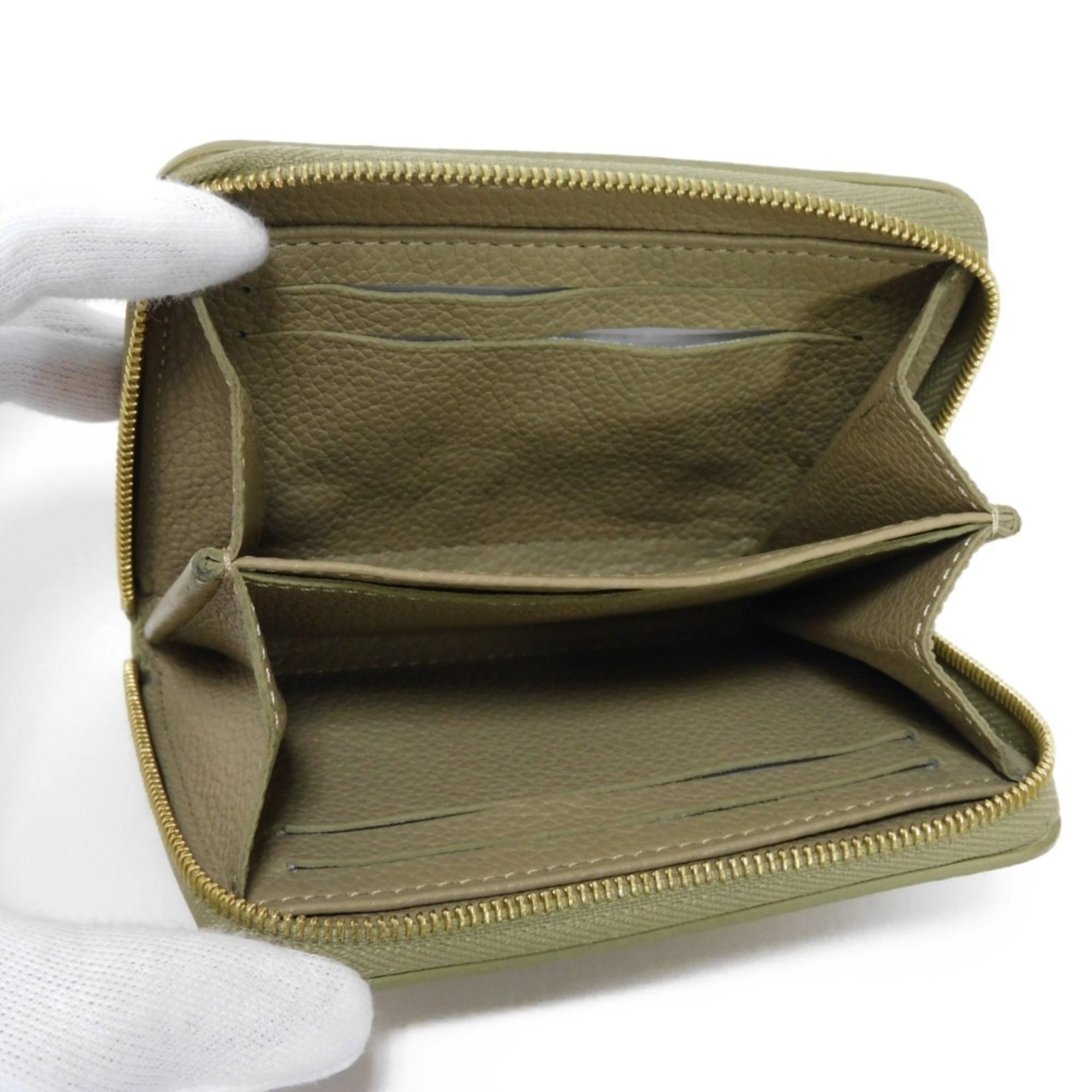 Louis Vuitton LOUIS VUITTON Coin Case Zippy Purse Khaki Crème Round RFID Monogram Empreinte M82448 Men's Women's