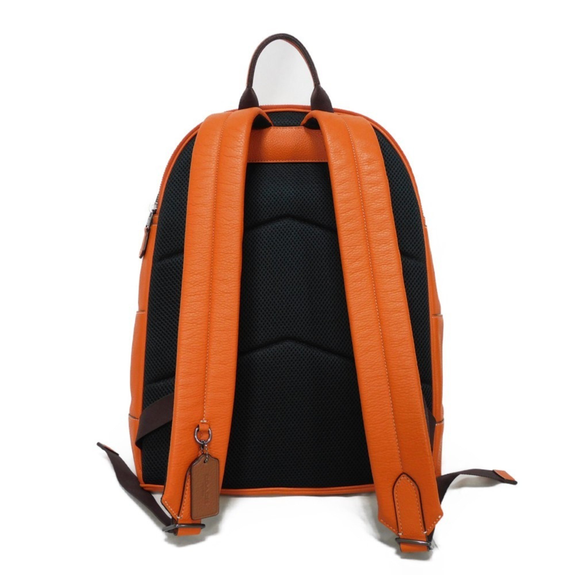 COACH Rucksack Backpack Waist Daypack Stripe Refined Pebble Multi Embossed Dark Orange CG995 Men's Bag