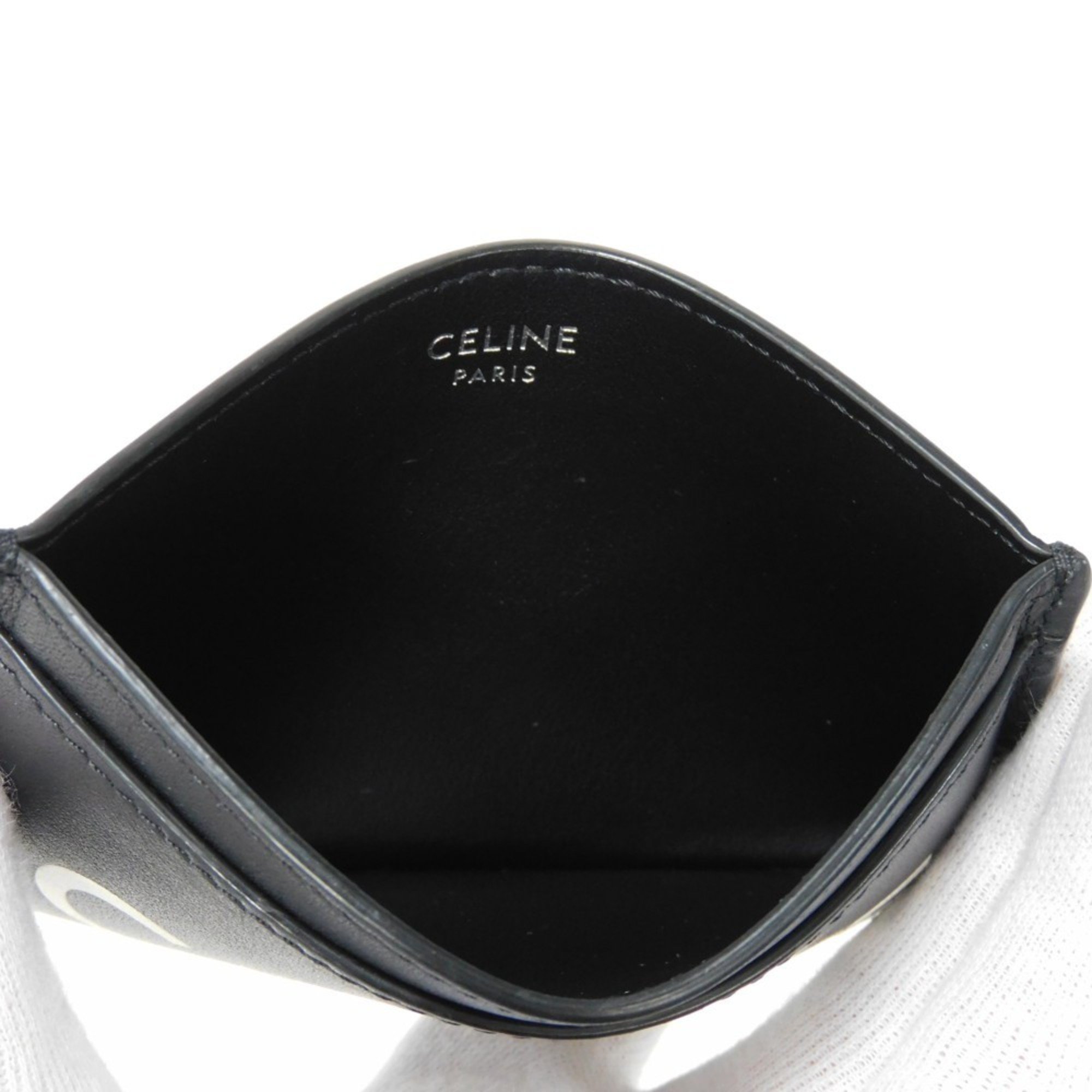 CELINE Card Case Holder Black White Bicolor Smooth Calfskin Pass Business New 10B703DMF.38SI Men's Women's