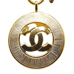 Chanel Coco Mark Round Necklace Gold Plated Women's CHANEL