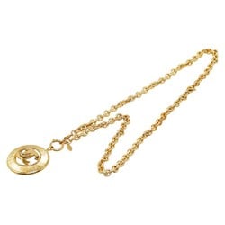 Chanel Coco Mark Round Necklace Gold Plated Women's CHANEL