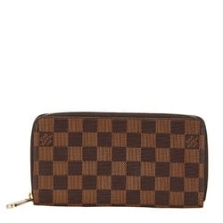 Louis Vuitton Damier Zippy Wallet Round Long N60015 Brown PVC Women's LOUIS VUITTON