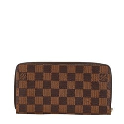 Louis Vuitton Damier Zippy Wallet Round Long N60015 Brown PVC Women's LOUIS VUITTON