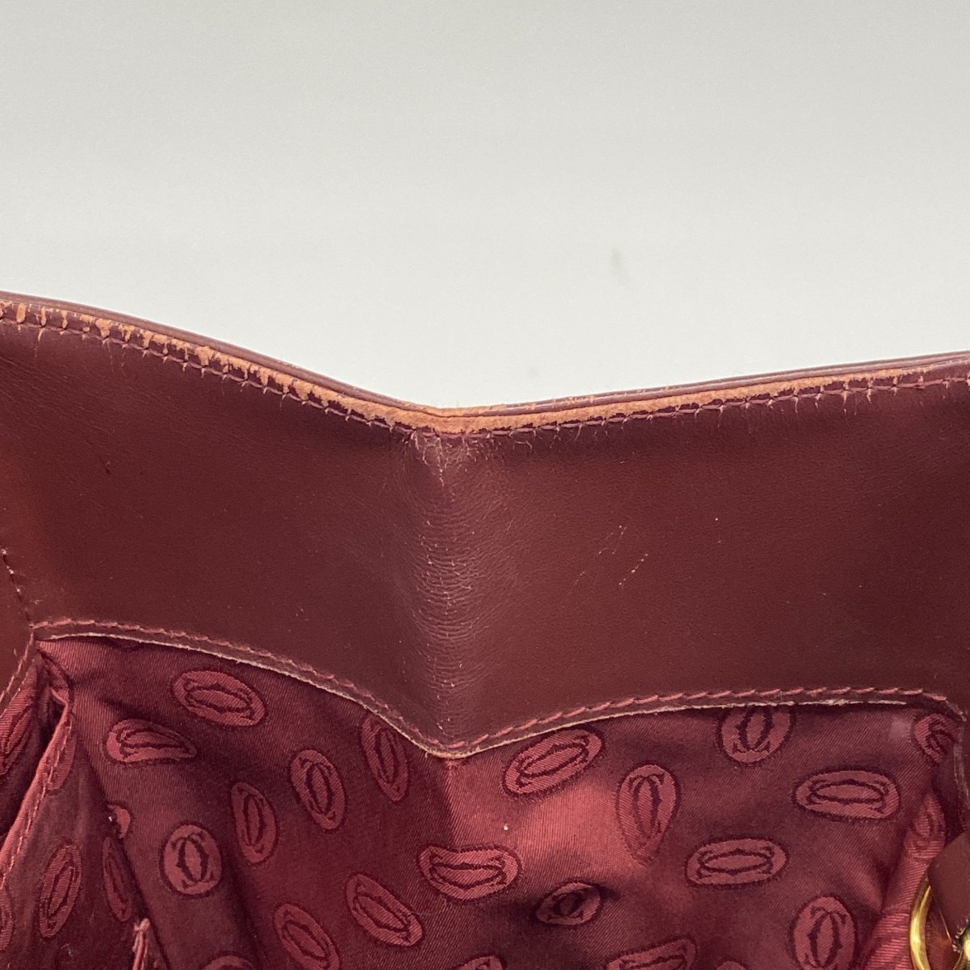 Cartier Tote Bag Must Leather Bordeaux Women's