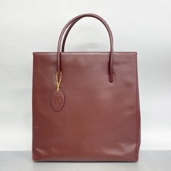 Cartier Tote Bag Must Leather Bordeaux Women's