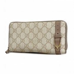 Gucci Long Wallet GG Supreme Nice 309758 Pink Beige Women's