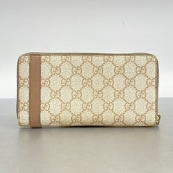 Gucci Long Wallet GG Supreme Nice 309758 Pink Beige Women's