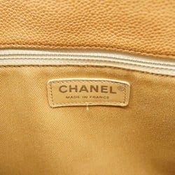 Chanel Shoulder Bag Matelasse Caviar Skin Beige Women's