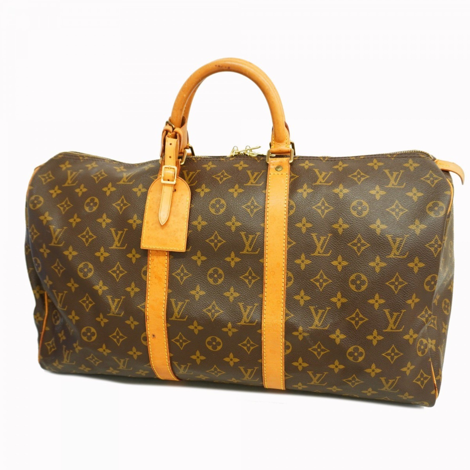 Louis Vuitton Boston Bag Monogram Keepall 50 M41426 Brown Men's Women's