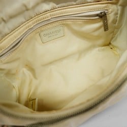 Chanel Shoulder Bag New Travel Nylon Beige Women's