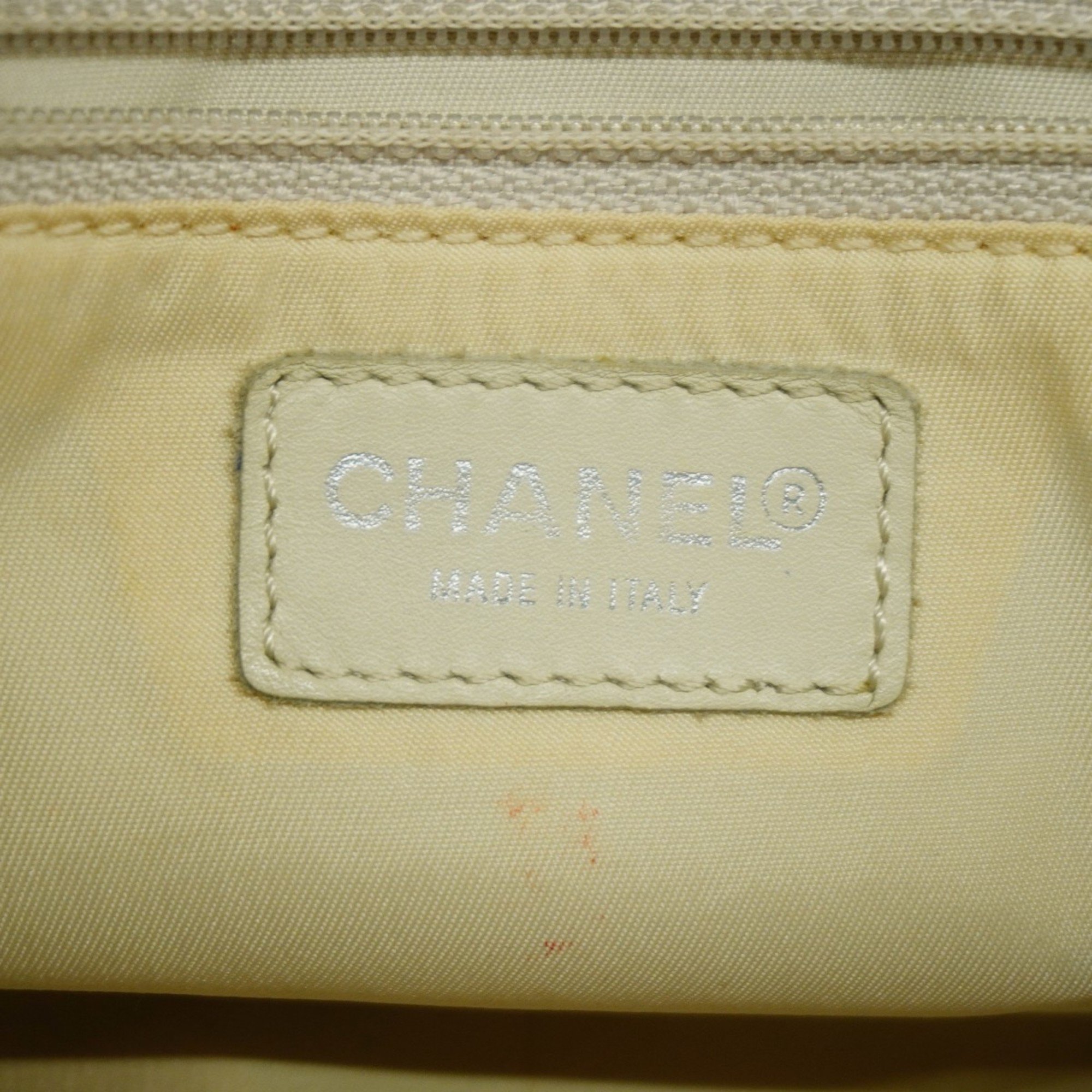 Chanel Shoulder Bag New Travel Nylon Beige Women's