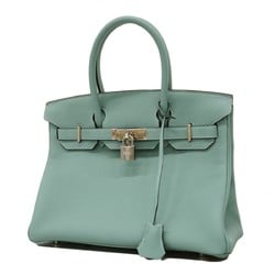 Hermes handbag Birkin 30 Togo Ciel Y engraved ladies