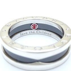 BVLGARI Save the Children B.zero1 Ring #55 XS 1 Band 346109 Silver 925 x Black Ceramic 292449