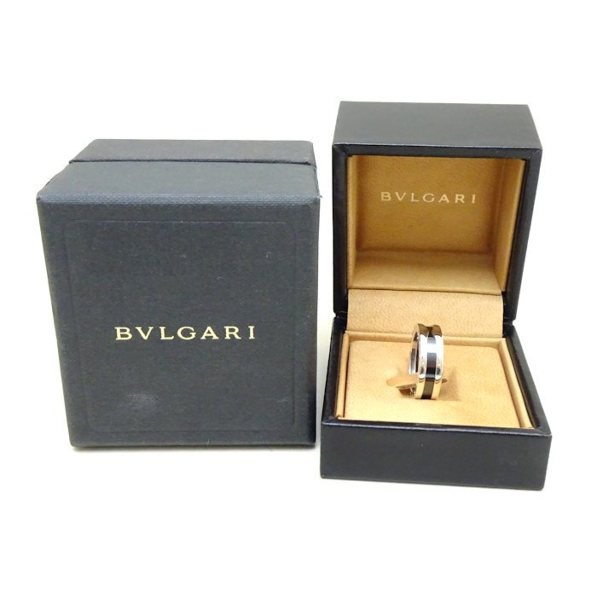 BVLGARI Save the Children B.zero1 Ring #55 XS 1 Band 346109 Silver 925 x Black Ceramic 292449