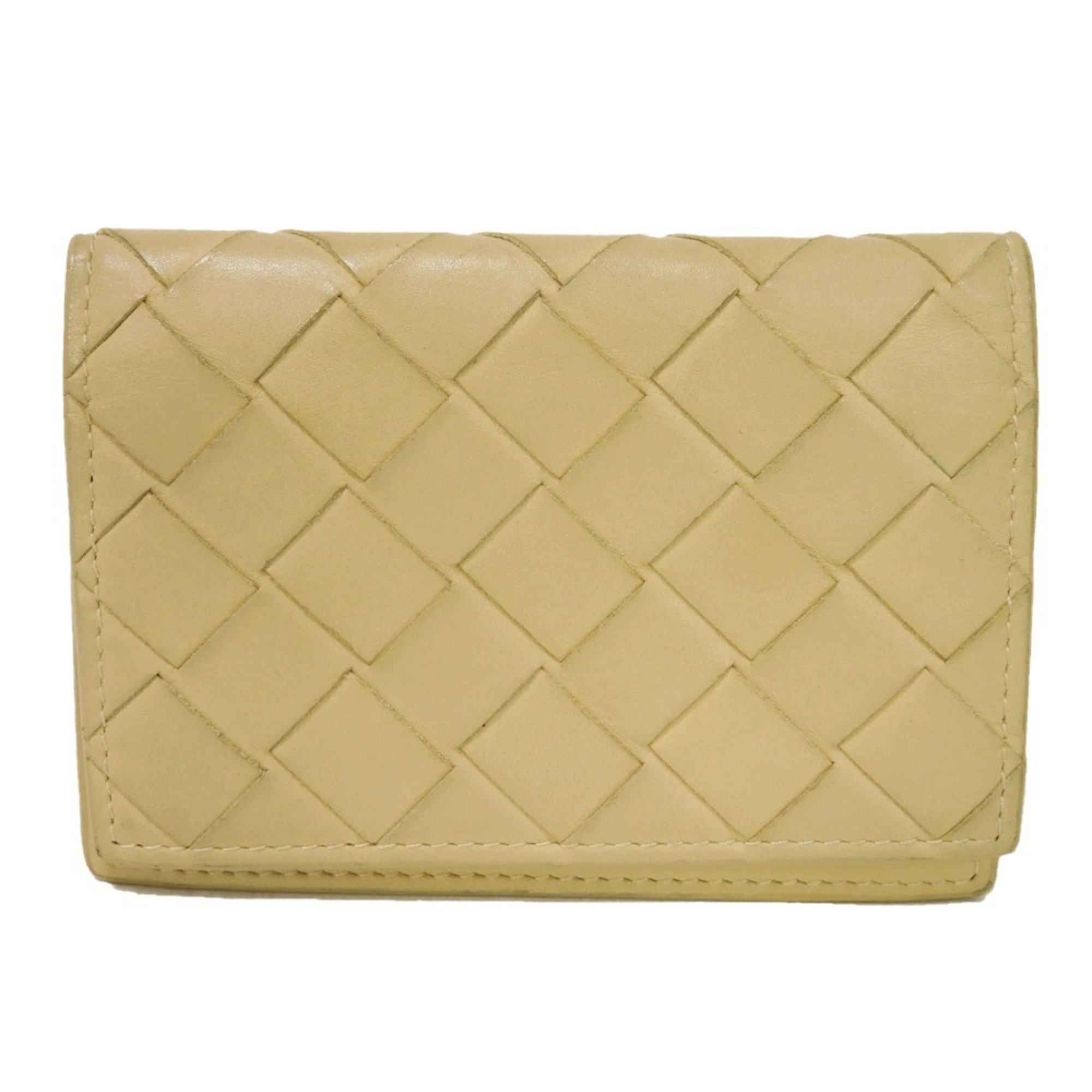 Bottega Veneta Card Case Holder Beige Bi-fold RFID Maxi Intrecciato Porridge 605720 VCPQ3 9762 Men's