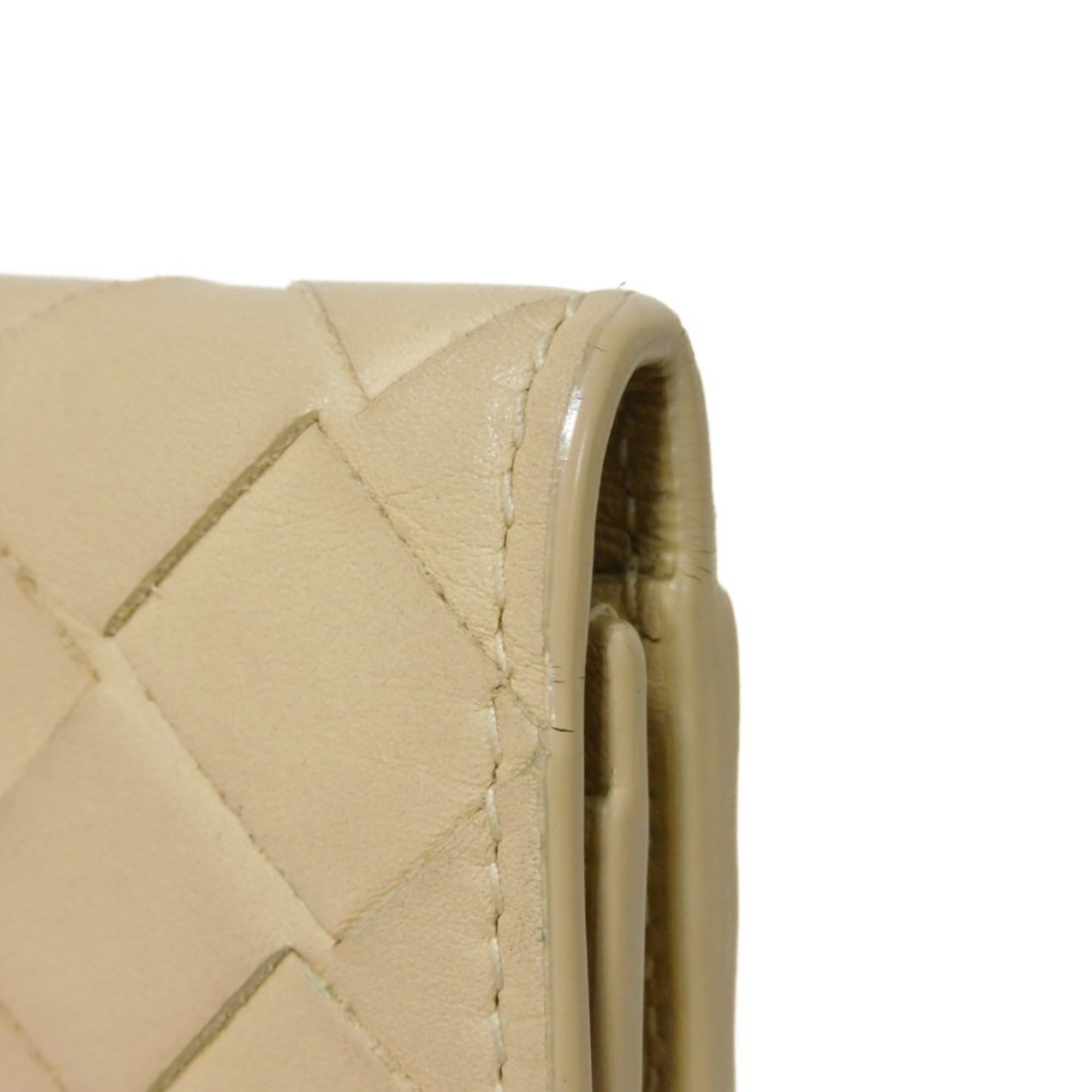 Bottega Veneta Card Case Holder Beige Bi-fold RFID Maxi Intrecciato Porridge 605720 VCPQ3 9762 Men's