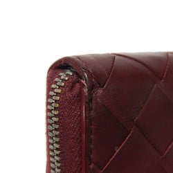 Bottega Veneta Long Wallet Zip Around Barolo Bordeaux Blue RFID Maxi Intrecciato 593217 VCPQ6 Men's Billfold