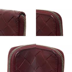 Bottega Veneta Long Wallet Zip Around Barolo Bordeaux Blue RFID Maxi Intrecciato 593217 VCPQ6 Men's Billfold