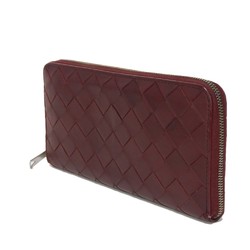 Bottega Veneta Long Wallet Zip Around Barolo Bordeaux Blue RFID Maxi Intrecciato 593217 VCPQ6 Men's Billfold