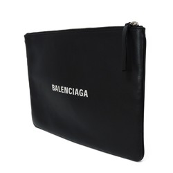 BALENCIAGA Clutch Bag Clip M Calf White Second Pouch New Black 485110 DLQ5N 1060 Men's