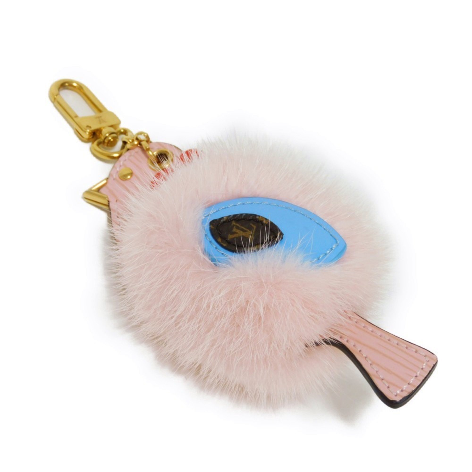 Louis Vuitton LOUIS VUITTON Keychain Porte-Clé Mother's Day Fur Bird Flower Pink Epi Monogram Rose Ballerine M62570 Women's