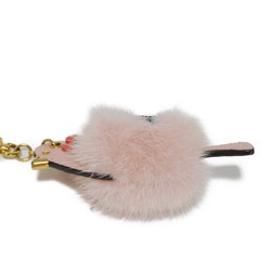 Louis Vuitton LOUIS VUITTON Keychain Porte-Clé Mother's Day Fur Bird Flower Pink Epi Monogram Rose Ballerine M62570 Women's