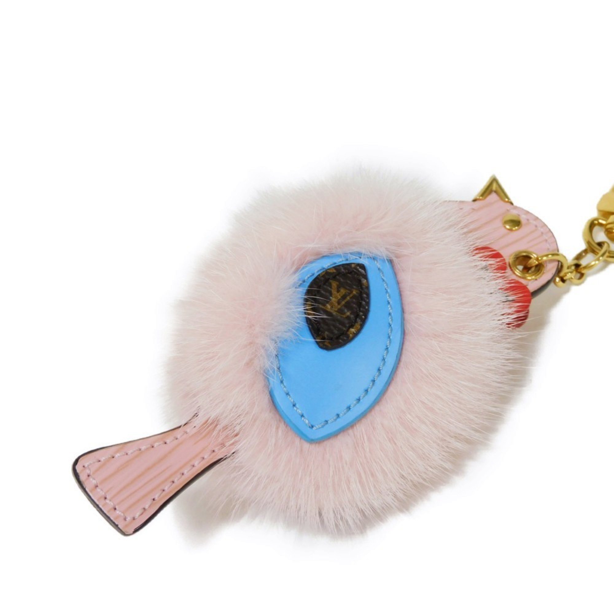 Louis Vuitton LOUIS VUITTON Keychain Porte-Clé Mother's Day Fur Bird Flower Pink Epi Monogram Rose Ballerine M62570 Women's