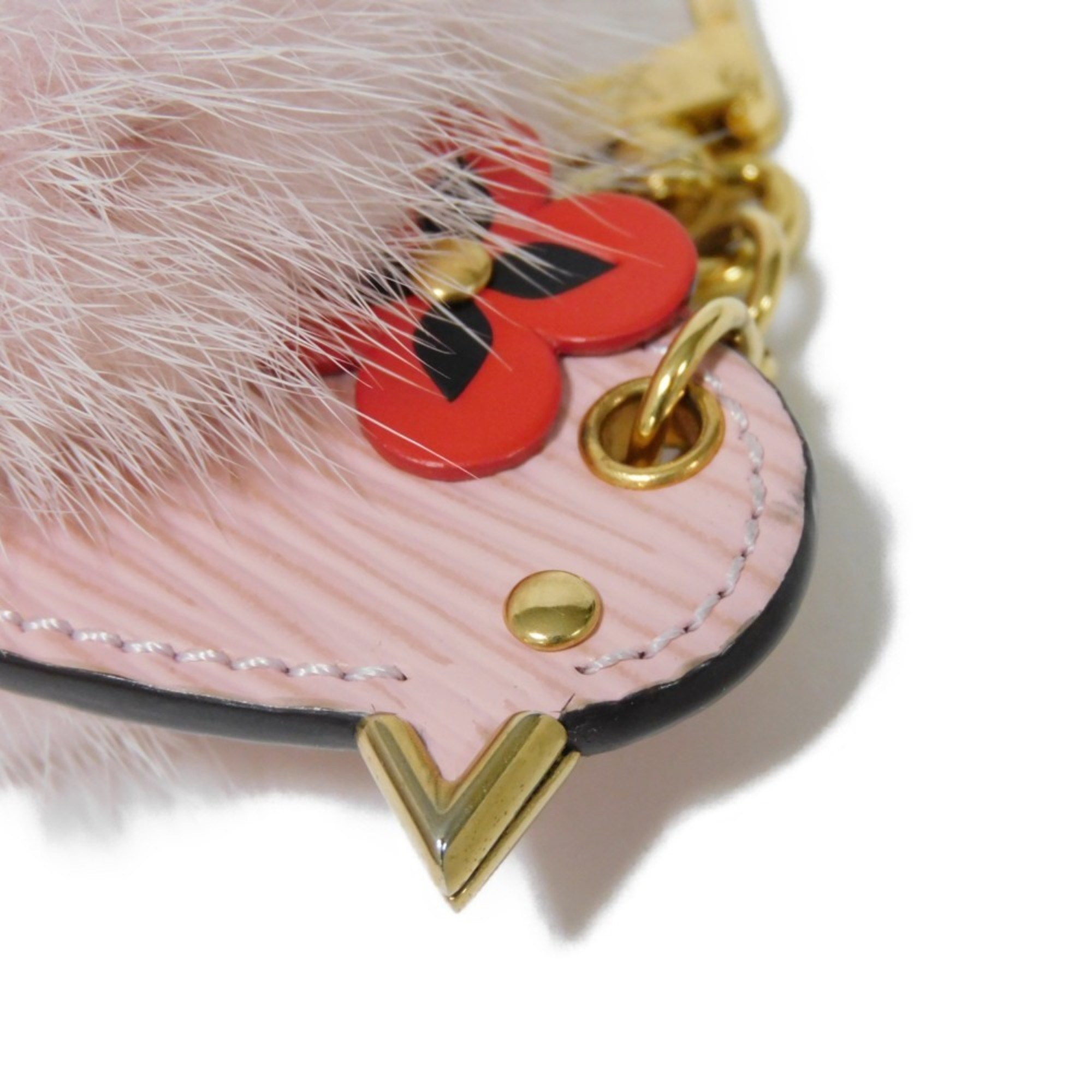 Louis Vuitton LOUIS VUITTON Keychain Porte-Clé Mother's Day Fur Bird Flower Pink Epi Monogram Rose Ballerine M62570 Women's