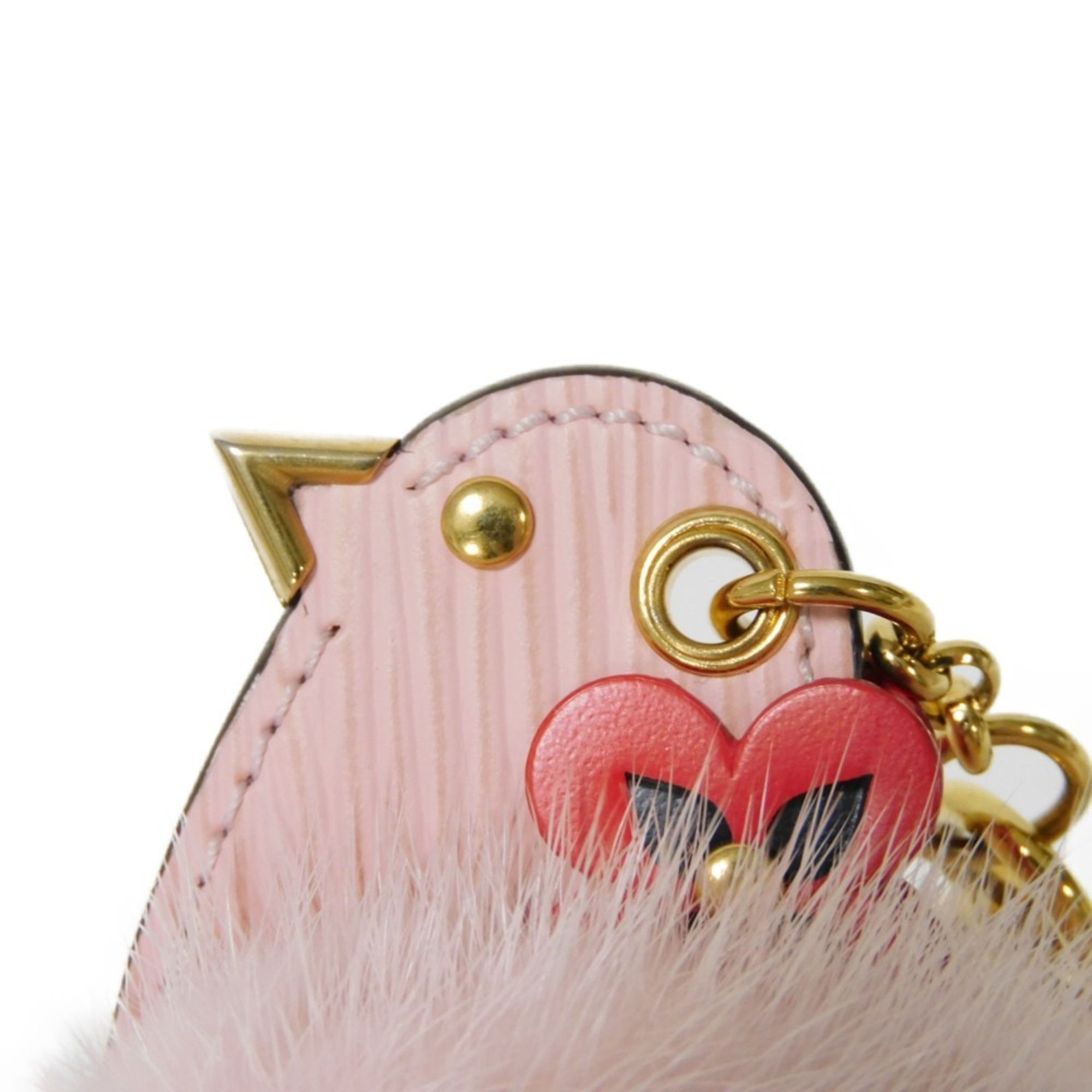 Louis Vuitton LOUIS VUITTON Keychain Porte-Clé Mother's Day Fur Bird Flower Pink Epi Monogram Rose Ballerine M62570 Women's