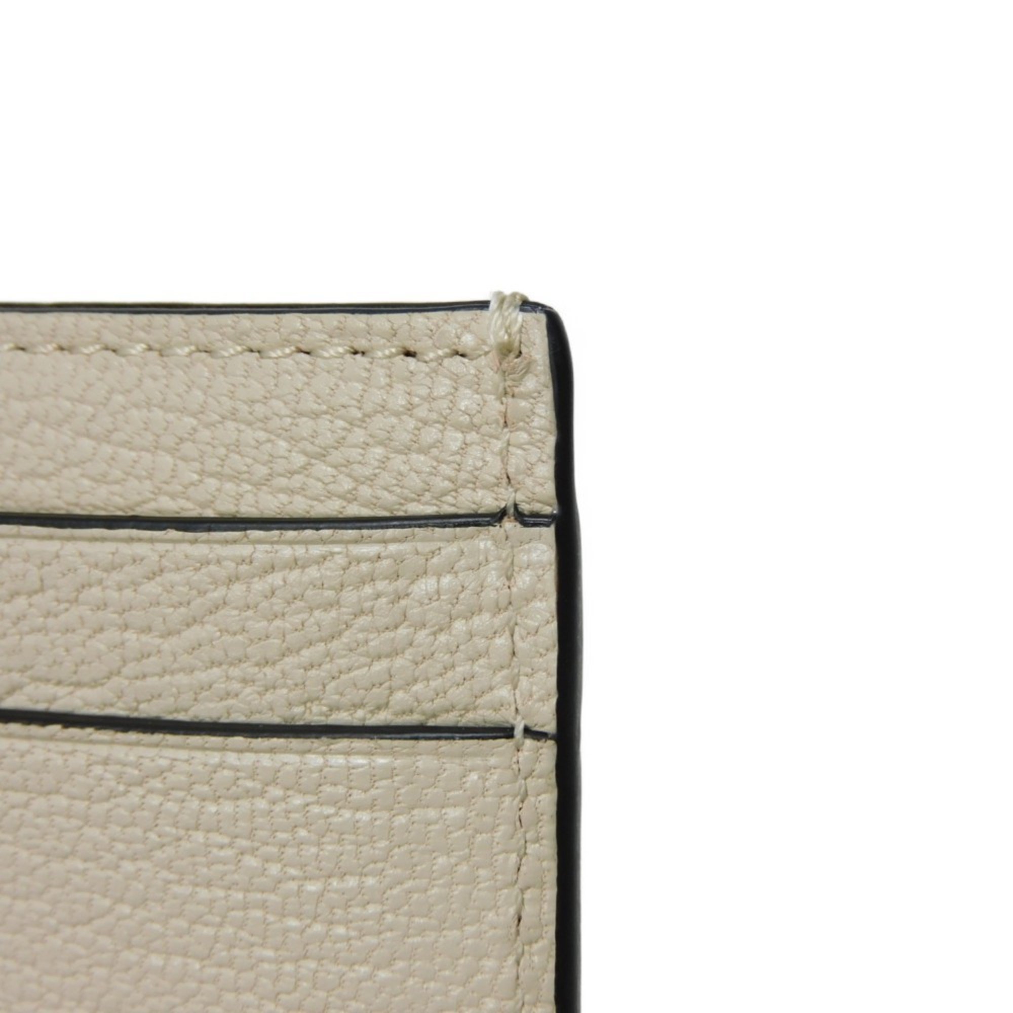 LOEWE Card Case Envelope Pouch Ivory Bicolor Anagram Embossed Goatskin Angora C857P20X01 Men's Women's