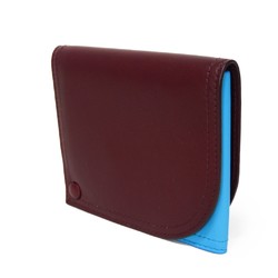 Bottega Veneta Card Case Two-Tone Slide Holder Bordeaux Sky Blue Bicolor RFID IC Chip 578767 Men's