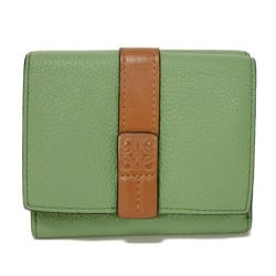 LOEWE Tri-fold Wallet Rosemary Tan Trio Color Compact Anagram C660S26X03 Men's Women's Billfold