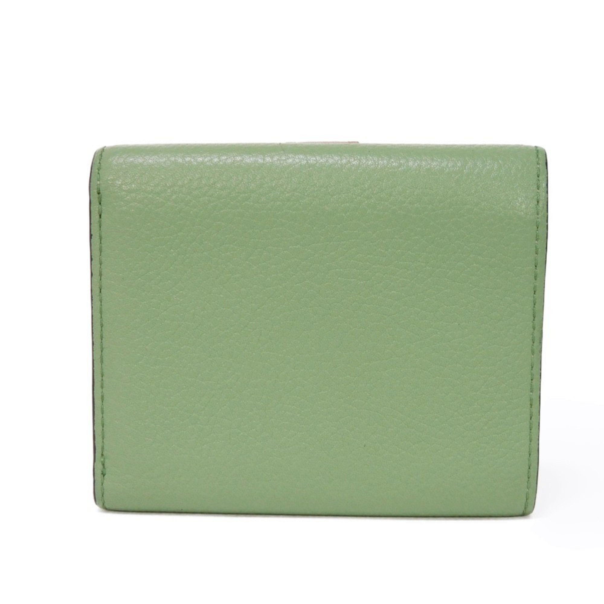 LOEWE Tri-fold Wallet Rosemary Tan Trio Color Compact Anagram C660S26X03 Men's Women's Billfold