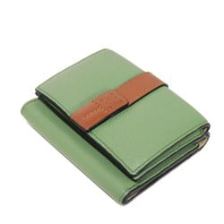 LOEWE Tri-fold Wallet Rosemary Tan Trio Color Compact Anagram C660S26X03 Men's Women's Billfold