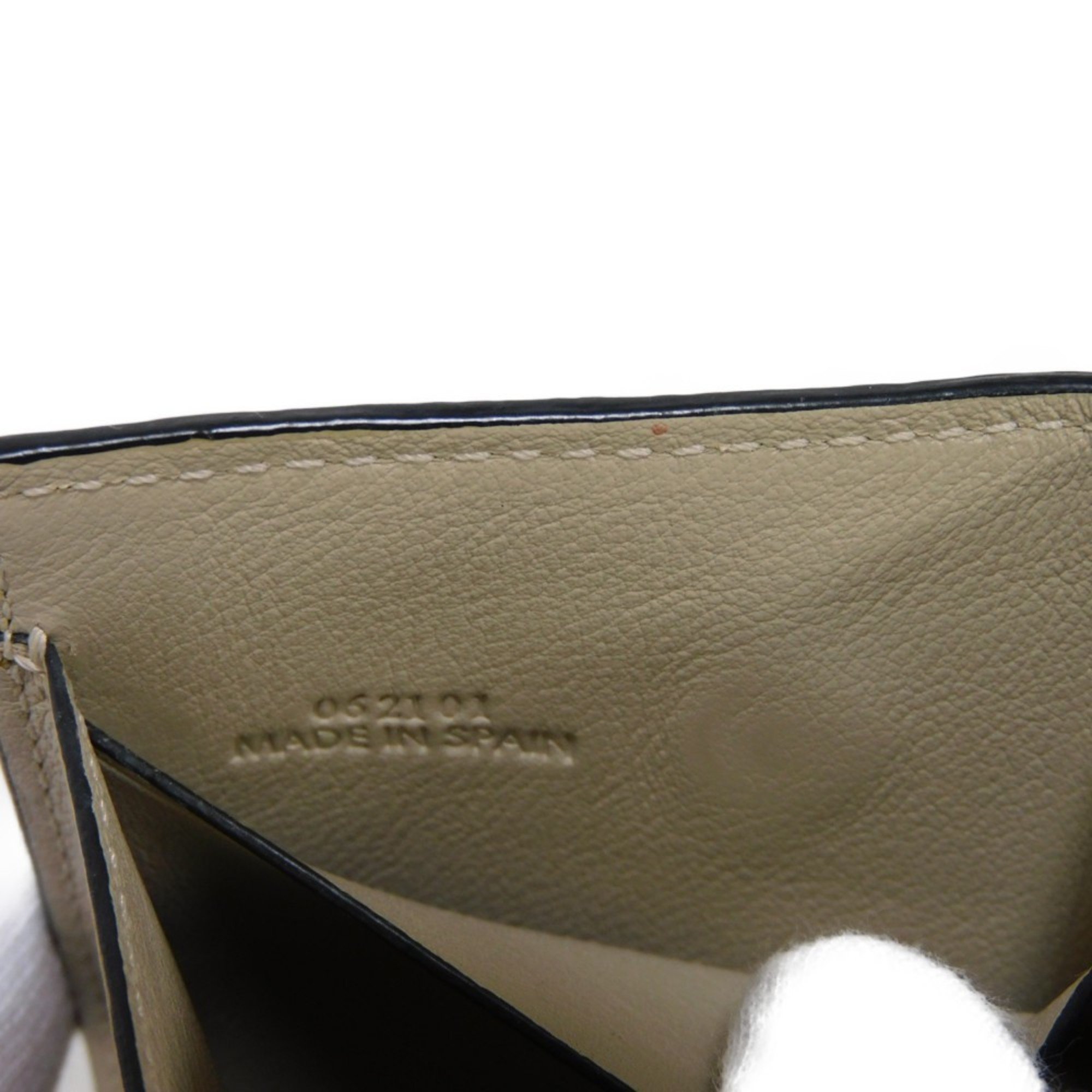 LOEWE Tri-fold Wallet Rosemary Tan Trio Color Compact Anagram C660S26X03 Men's Women's Billfold